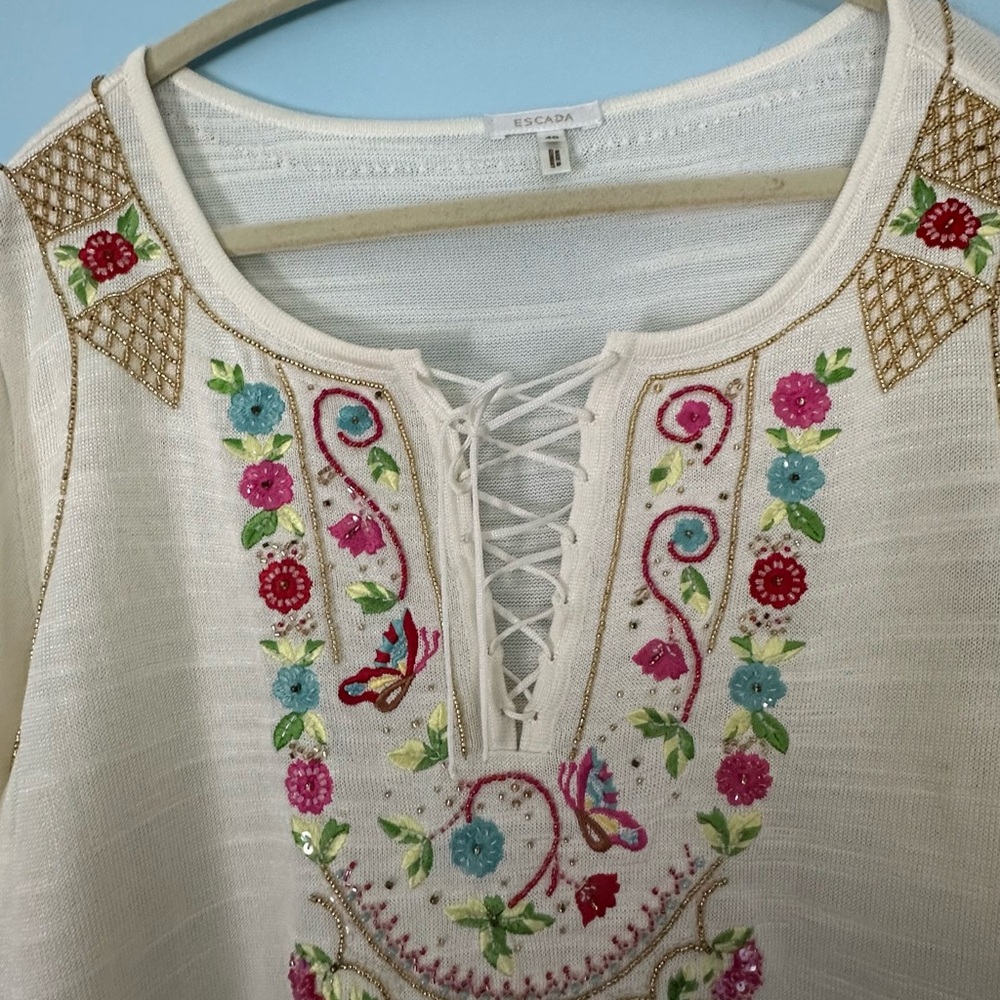 Beautiful Escada Top with stones